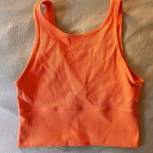 lululemon athletica Tops - Lululemon Athletica Bright Orange Ribbed Tank Top